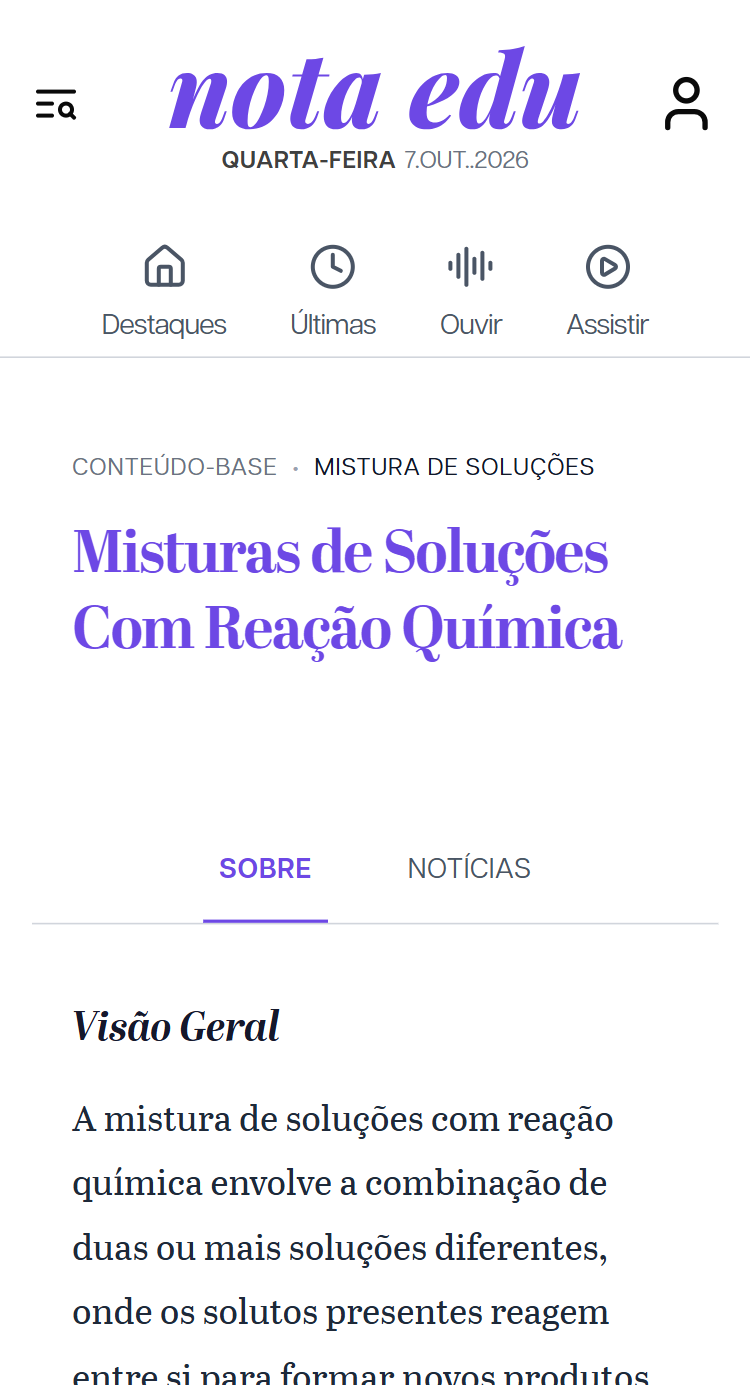 Conteúdo-base: teoria e notícia estruturadas no Nota Edu